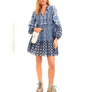 Kourt (NWT) Blue and Black Patterned Dress. Size M